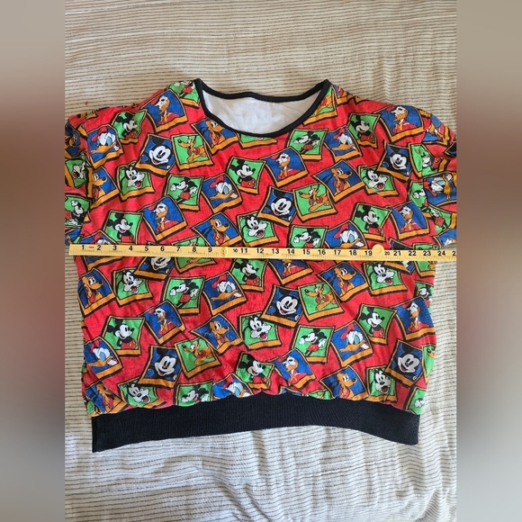 Vtg 1980s Reversible Mickey & Co Striped Goofy Sweatshirt Size L RARE - Picture 7 of 8